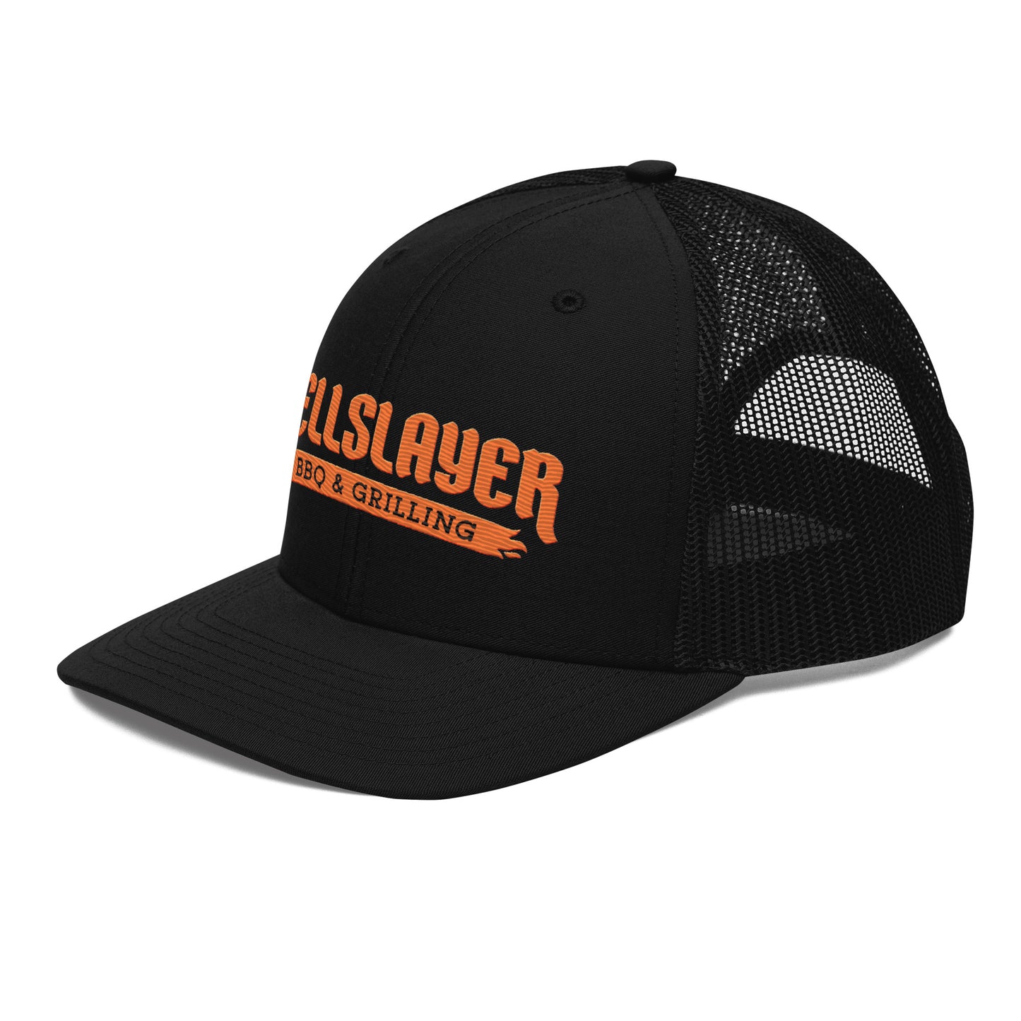 Hellslayer BBQ & Grilling Richardson 112 Snapback Trucker Hat with Orange Logo