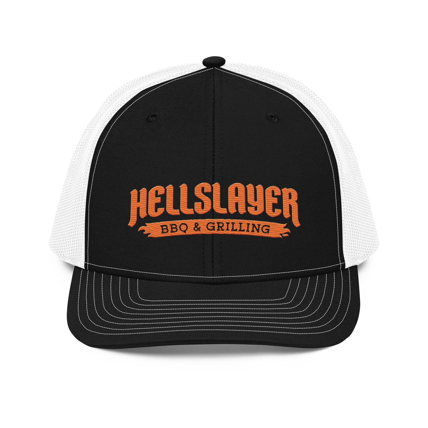 Hellslayer BBQ & Grilling Richardson 112 Snapback Trucker Hat with Orange Logo