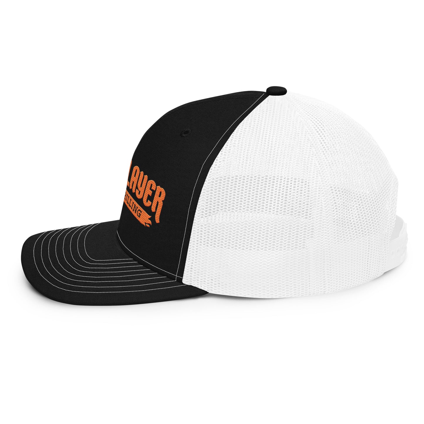 Hellslayer BBQ & Grilling Richardson 112 Snapback Trucker Hat with Orange Logo